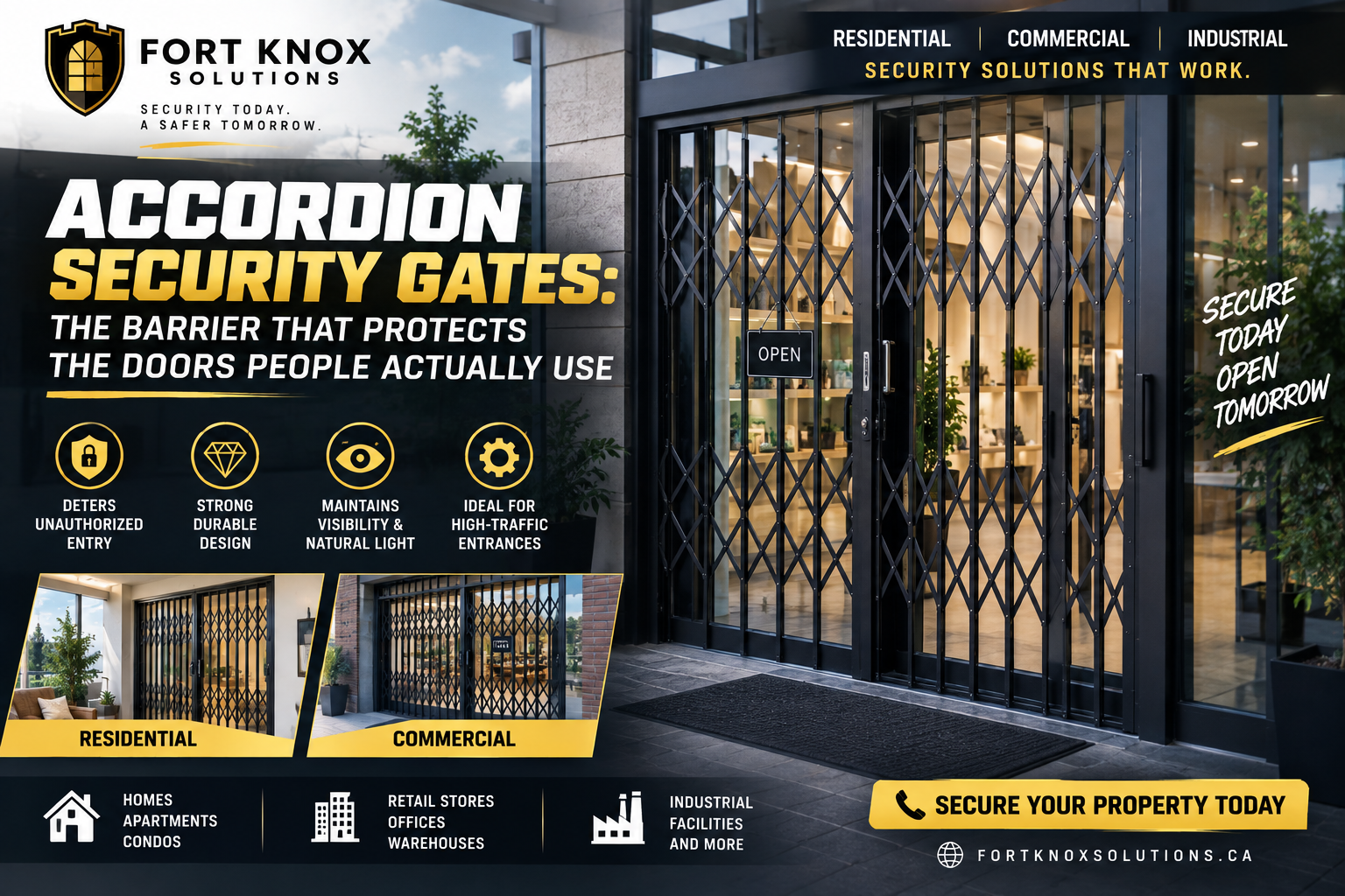 Accordion Security Gates: The Barrier That Protects the Doors People Actually Use