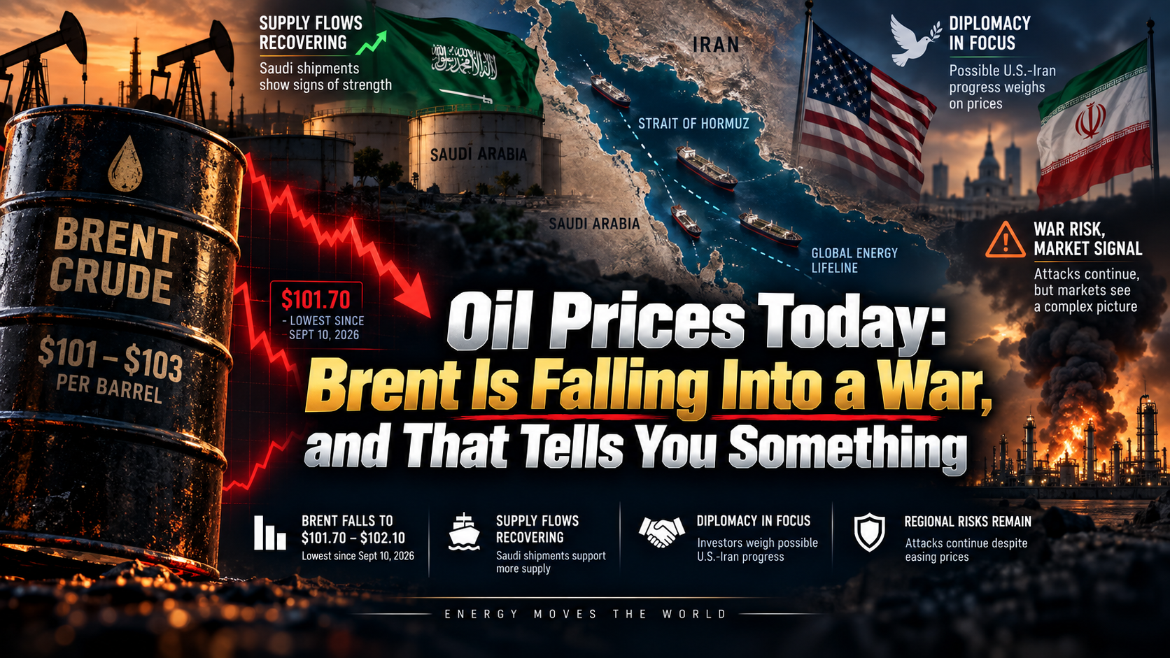 Oil Prices Today: Brent Is Falling Into a War, and That Tells You Something