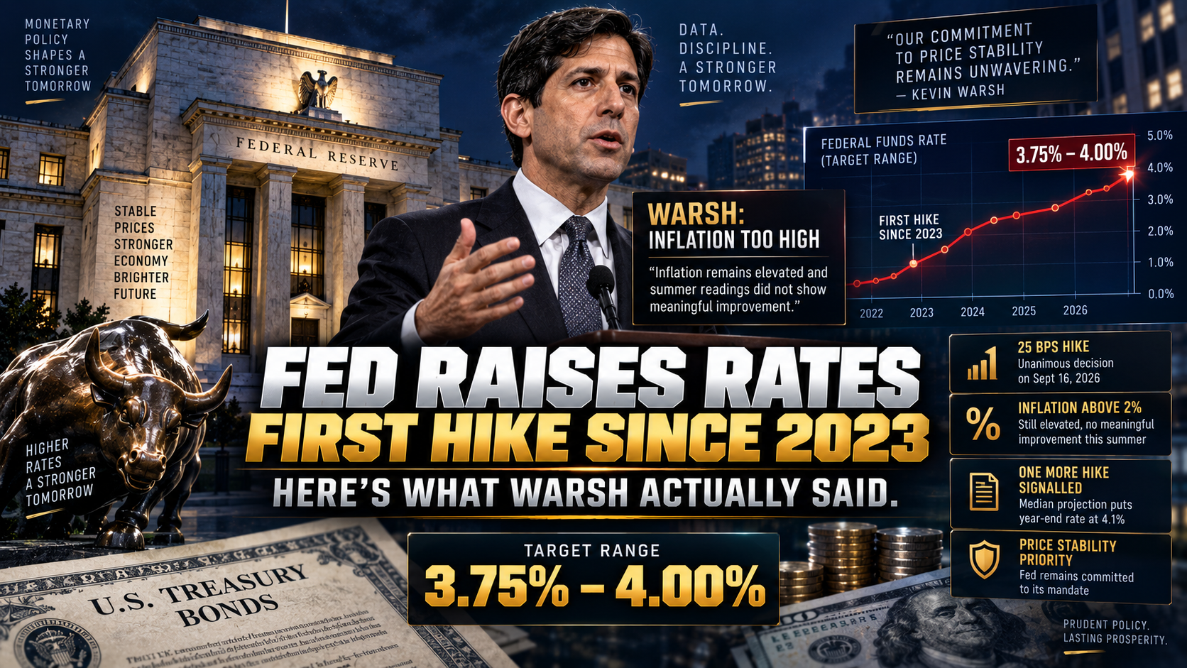 The Fed Rate Just Raised for the First Time Since 2023. Here’s What Warsh Actually Said.
